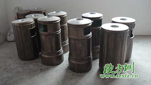 古意盎然，韶關(guān)園林仿銅玻璃鋼垃圾桶